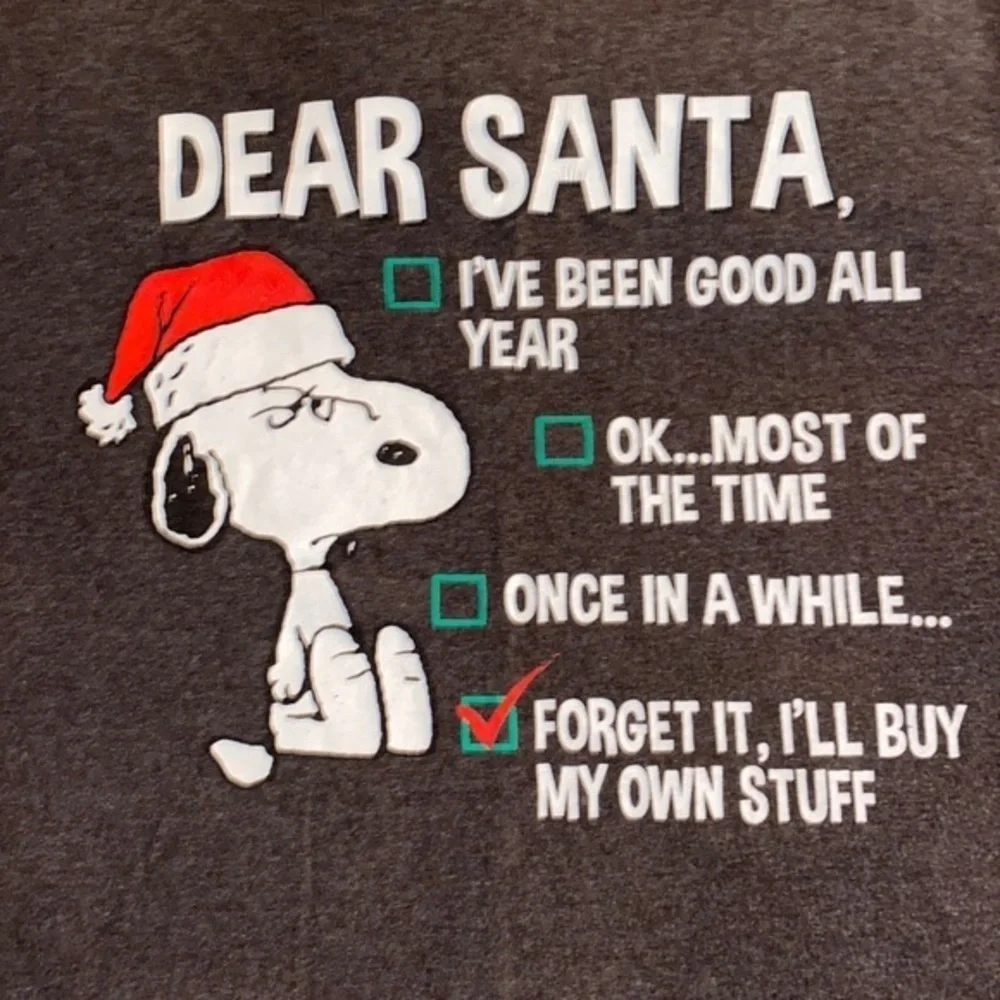 Unisex Youth Festive Peanuts/Snoopy “Dear Santa…” Graphic Tee